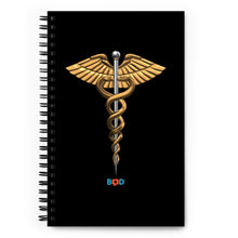 Load image into Gallery viewer, Portfolio Notepad, Caduceus Medical Symbol, Personalized Engraving Included (Black) Doctor, Nurse, Student Gift