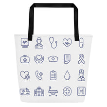 Load image into Gallery viewer, Medical Icons | All-Over Print Large Tote Bag
