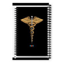 Load image into Gallery viewer, Portfolio Notepad, Caduceus Medical Symbol, Personalized Engraving Included (Black) Doctor, Nurse, Student Gift

