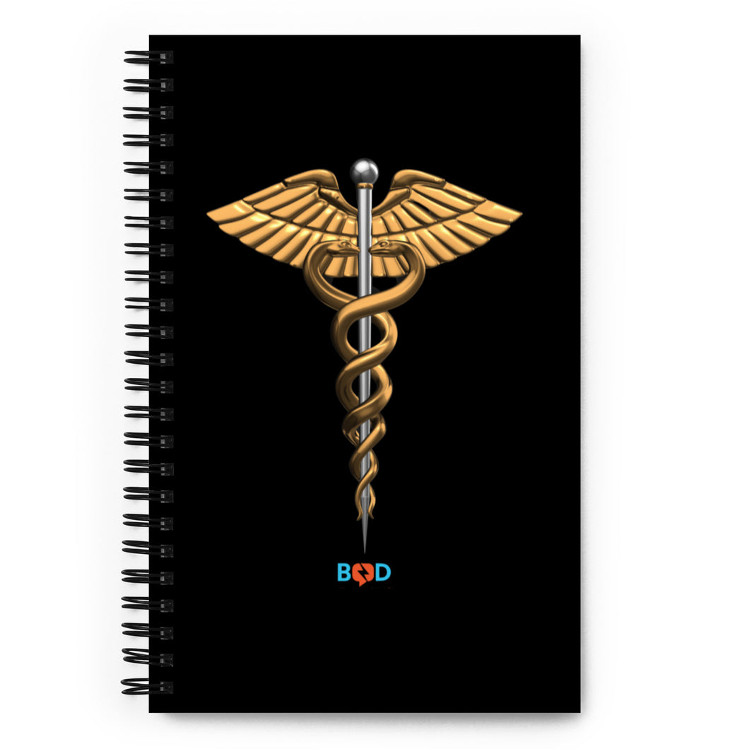 Portfolio Notepad, Caduceus Medical Symbol, Personalized Engraving Included (Black) Doctor, Nurse, Student Gift