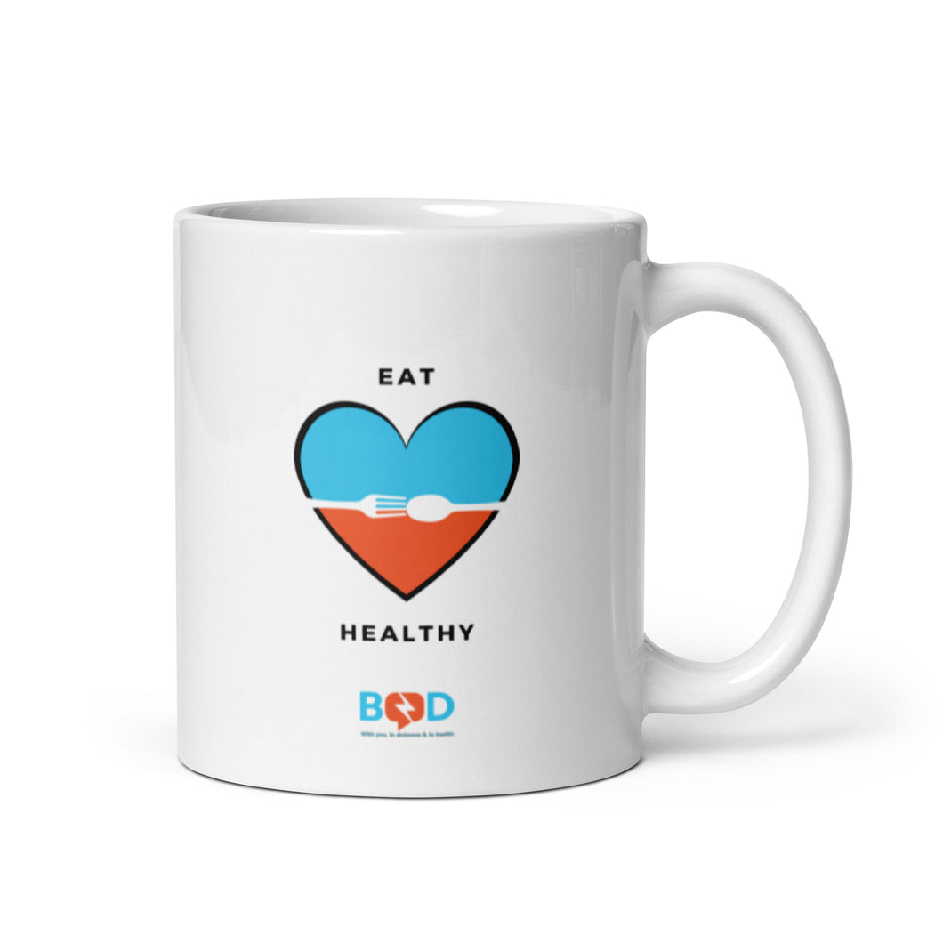 Eat Healthy | White glossy mug